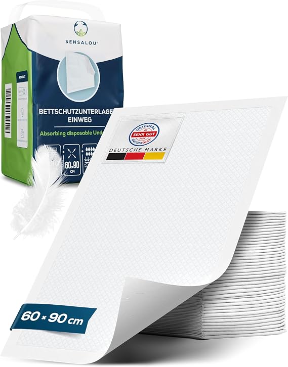 Sensalou Bed Protection Pads 60 x 90 cm - Pack of 100 Disposable Hospital Pads