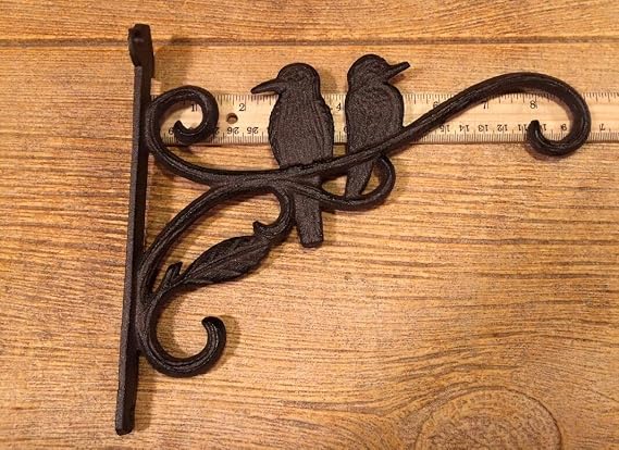 Cast Iron Bird Feeder Hanger Two Birds on a Branch Garden Decor 0184-0673