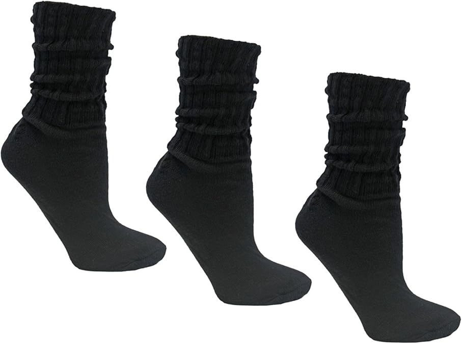 Luxury Divas Cotton 3 Pack Slouch Socks
