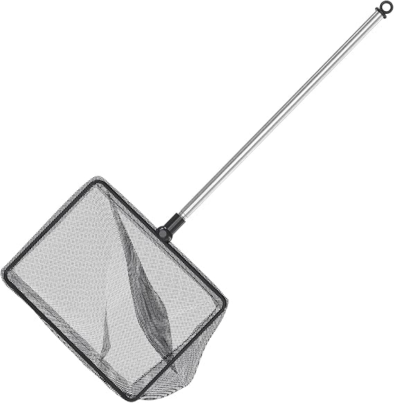 Pawfly Aquarium Fish Net with Extendable 9-24 Inch Long Handle for Betta Fish Tank Small Koi Pond and Pool