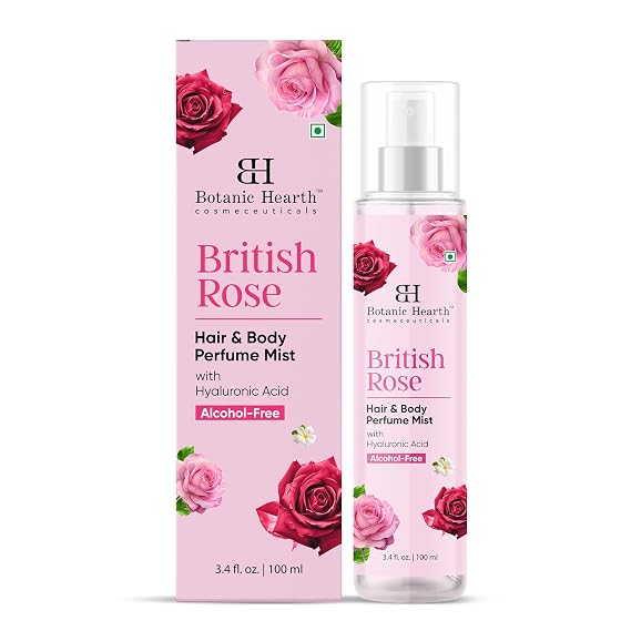 Botanic Hearth British Rose Body Spray & Hair Perfumes for Women - 3.4oz