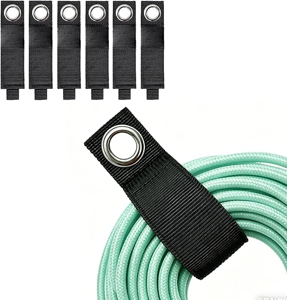 6 PCS Extension Cord Holder, Extension Cord Strap, Cable Organizer Straps for Cords Hoses, Heavy Duty Cord Wrap Keeper with Grommet for Hanging, Suitable for Cords (S)
