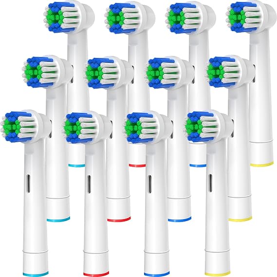 GENKENT Oral-B Braun ile Uyumlu Yedek Diş Fırçası Başlıkları, Oral B Yedek Başlıkları için 12 Adet Profesyonel Elektrikli Diş Fırçası Başlıkları Fırça Başlıkları Yedek Pro 500/1000/1500/3000/3757/500/7000/7500/8000
