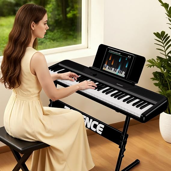 Terence Portable Keyboard Piano 61 Keys with Stand Touch Response MIDI