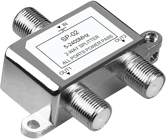 NEWCARE 2-Way Coaxial Cable Splitter for MoCA, 5-2400MHz, RG6 Compatible
