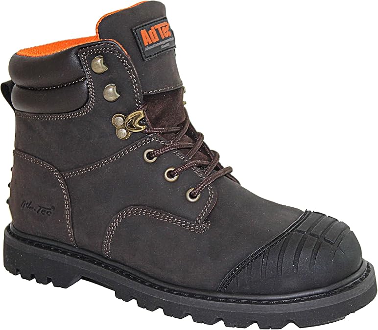 Ad Tec Men's 6in Crazy Horse Leather Certified Construction Work Boots
