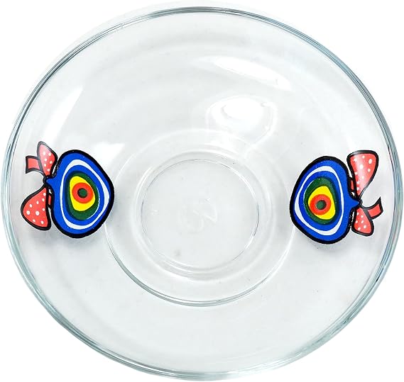 Turkish Glass Saucers 110mm CapeModaPackedSaucers (Six Pack with Nazar Decoration)