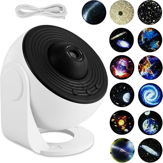 Star Galaxy Projector, Silent Galaxy Projector with 13 Film Discs Compact Star Projector Galaxy Light Adjustable Focus Nebula Projector Light Galaxy Light for Kids, Ceiling, Gifts, Room Decoration