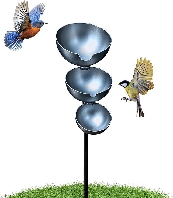 Bee Watering Station for Garden - Outdoor Bird Bath,Rain Catchers for Outside Stake Decor - for Outdoor Backyard Deck Pavilion Lawn Decor Landscape Wildlife Butterfly