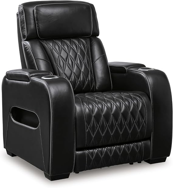 Signature Design by Ashley Leather Power Recliner Chair, Zero Gravity