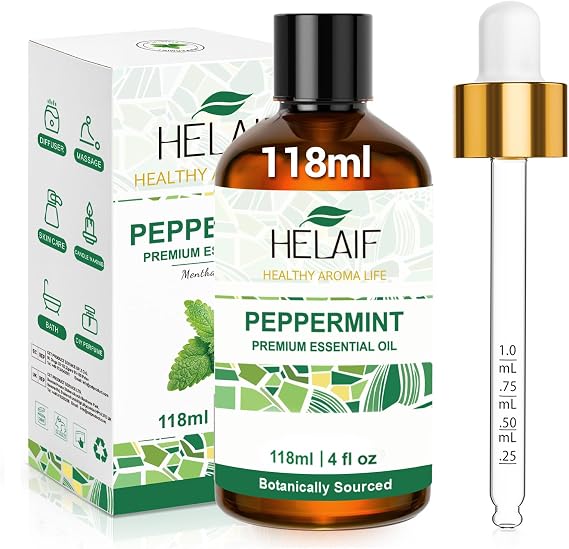 Peppermint Essential Oil 118ML Peppermint Oil 100% Natural Relieve Nasal Congestion for Hair Care Insect Repellent Aromatherapy Diffuser Candle Making