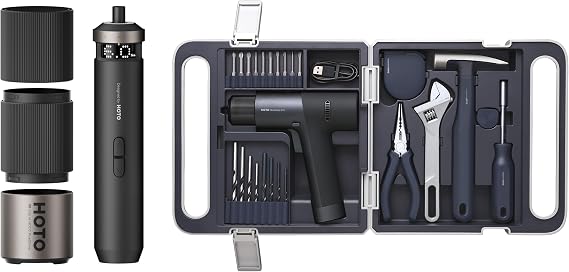 HOTO PixelDrive Electric Screwdriver + Cordless Brushless Drill Tool Set