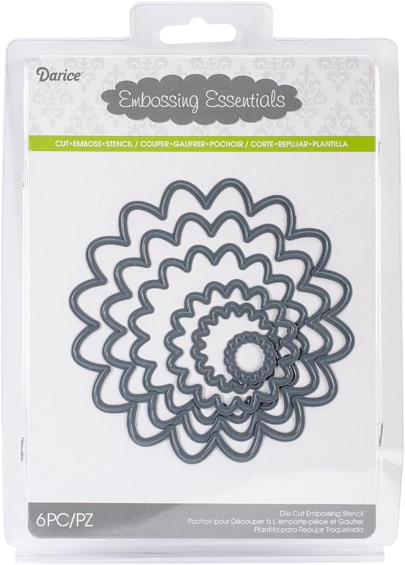 Darice Embossing Essentials Dies, Nesting Wavy Circles, 6-Pack