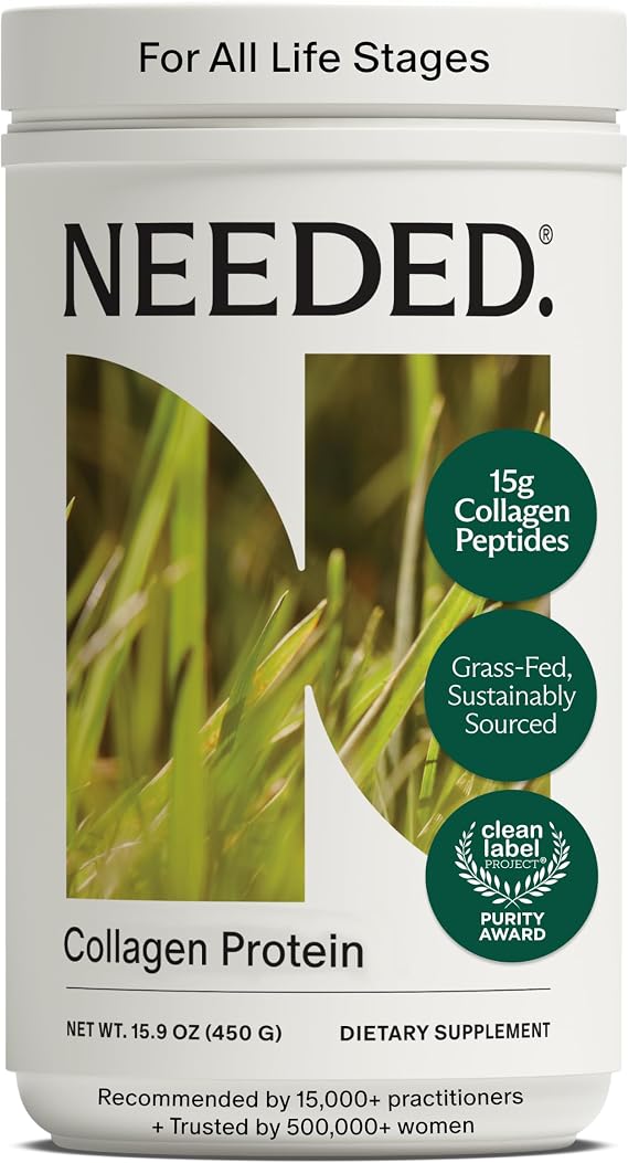 Needed. Hydrolyzed Collagen Protein Powder | Expert-Backed & Clean Sourced | Supports Skin, Hair, Joints | Grass-fed, Pasture-Raised, Hormone-Free