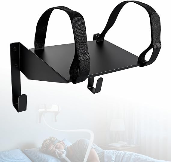 CPAP Wall Mount Shelf Fits AirSense 10/11, Multi-Use Storage Bracket (Black)