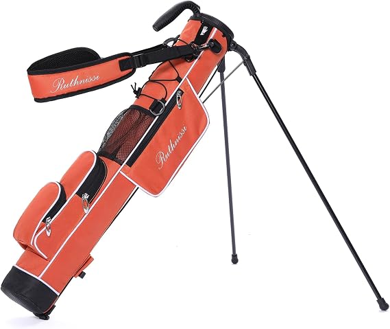 Sunday Golf Bag with Stand and a Cooler Pouch,Lightweight for Driving Range Mini Course Training Practice Man Women,Travel Case Vertical Hard Shell Tube for Airlines, with Detacheble Padded Strap