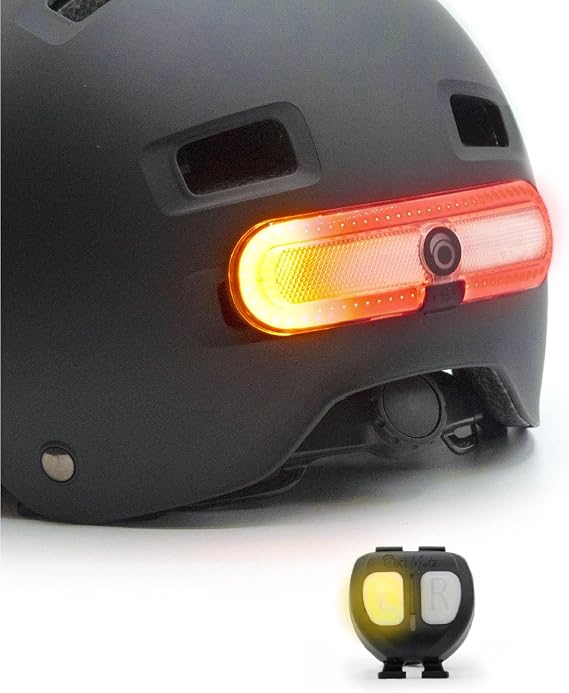 Overade Innovation - Turn Light For Bike And Scooter Helmet, Red With Right-Left Turn Signal, Oximote Remote Control Included, Optional Brake Light Function