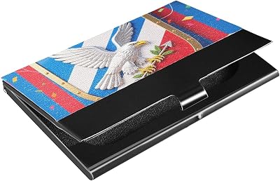 Independence Day Slim portable business card holder with Leather and Stainless Steel name card holder for Protects Your Cards