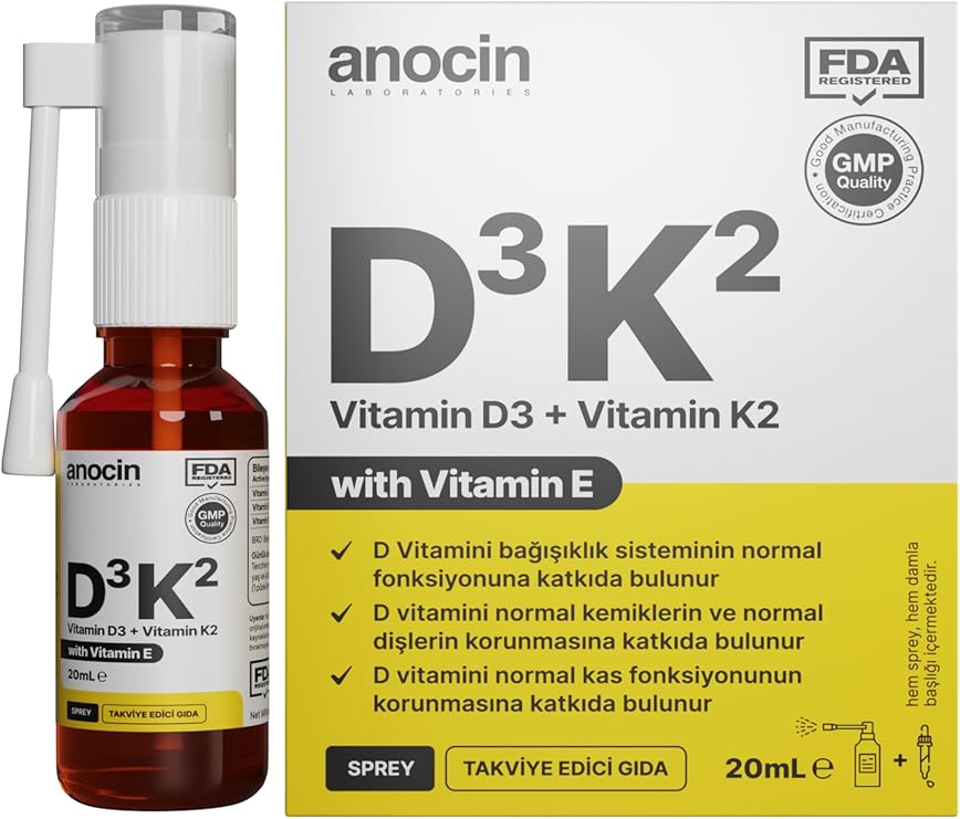 anocin Vitamin D3 K2 Vitamin E, 1000 Iu 2m Mcg Damla 20 ml D3 K2 Vitamin D3k2
