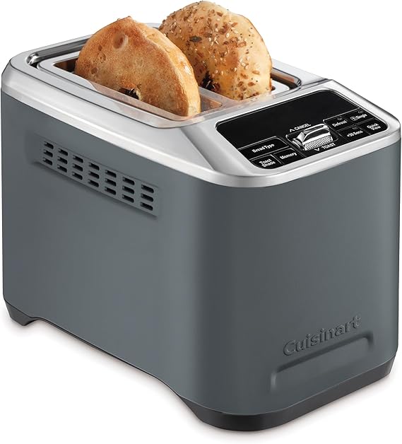 Cuisinart Smart Elite 2-Slice Toaster | Extra-Long Slots for Artisan Bread | Save your Toast Preferences | High-Lift QuickView | Bagel, Single Slice & Defrost Functions | +30sec Toast Boost | Denim