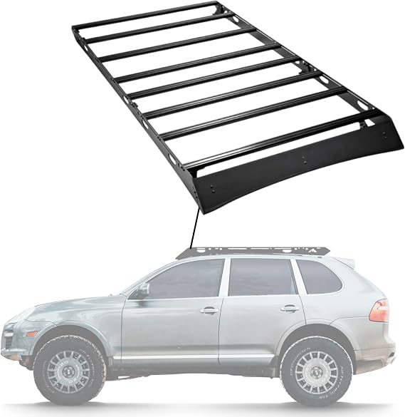Sherpa Rammstein Aluminum Roof Rack for 2003-2010 Cayenne/Touareg, Full | Drill-free install, 8 crossbars, for tents/kayaks/bikes/skis, aircraft-grade aluminum, 600 lb capacity, made in USA