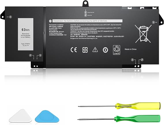 7FMXV Laptop Battery Replacement for Dell Latitude 5320 7320 7420 7520 Series TN2GY 0TN2GY 9JM71 4M1JN 1PP63 727CG MHR4G HDGJ8 CN-0727CG CN-0TN2GY [15.2V/63Wh]