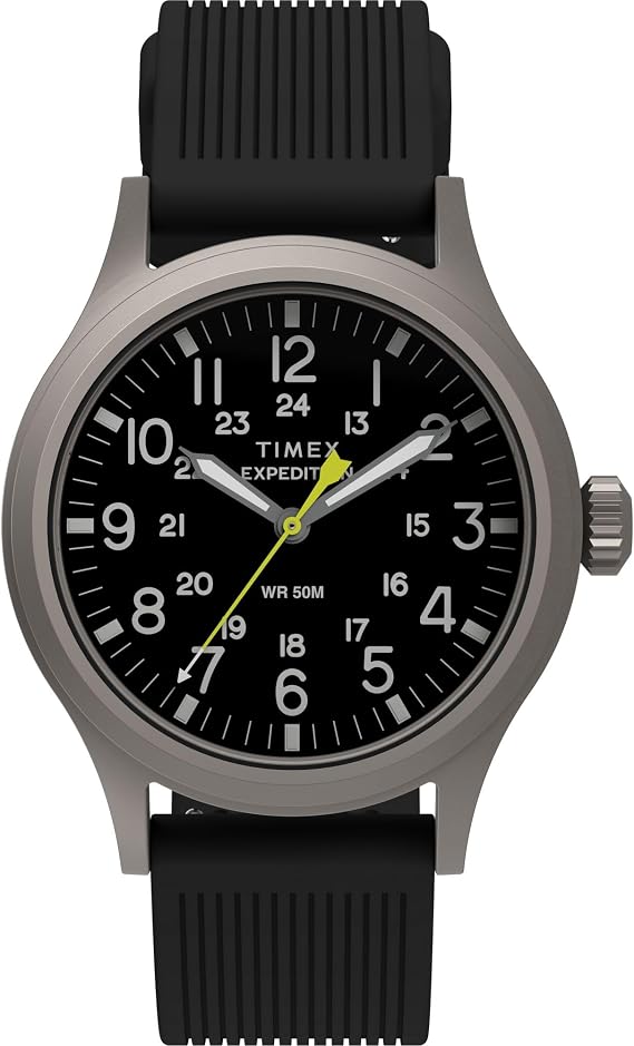 Timex Mens Expedition Scout Watch 40mm Black Two Piece Black Dial Silver Case