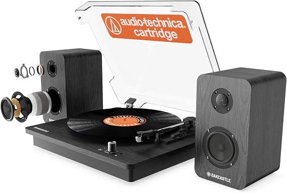 Oakcastle TT200 Vinyl Record Player with Speakers | Bluetooth Turntable