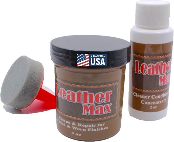 Leather Repair Kit/Leather Color Kit/Cleaner/Color Restorer/Sponge Applicator (Leather Repair) (Vinyl Repair) (Leather Dye) (Autumn Red)