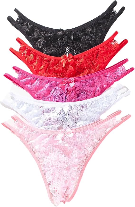 Women Lace Panties Briefs Mesh G-String Thongs Underwear
