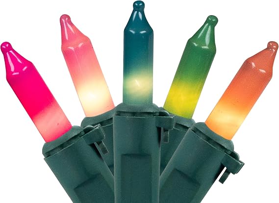 Northlight Mini Christmas Lights - Pastel Multicolor - 7' Green Wire - 35ct