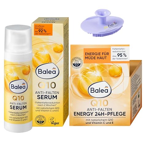 Set of 2: Face Cream Q10 Anti-Wrinkle Energy 24H Care 50ml + Serum Q10 Anti-Wrinkle 30ml + Bonus Silicone Sponge