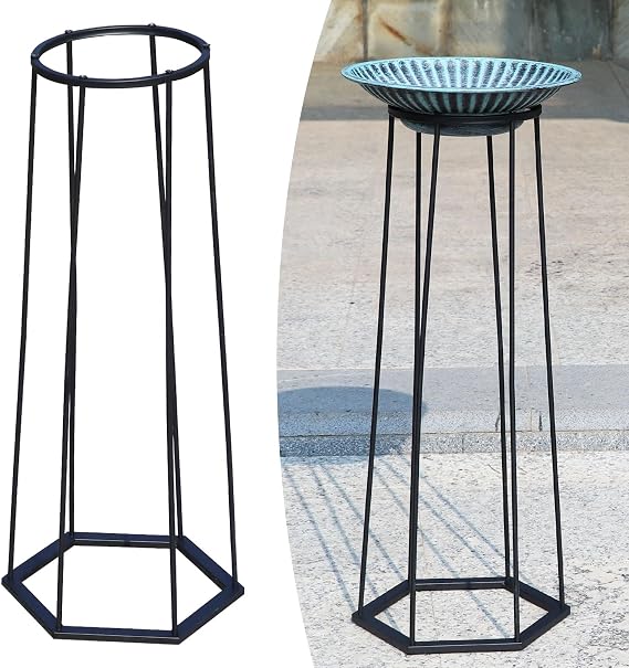 28" High Multi-purpose Metal Birdbath Stands Flower Pot Stand Plant Stand | Bird Bath Stand Only,Suitable For Home Garden Indoor And Outdoor Bird Bath Stand.