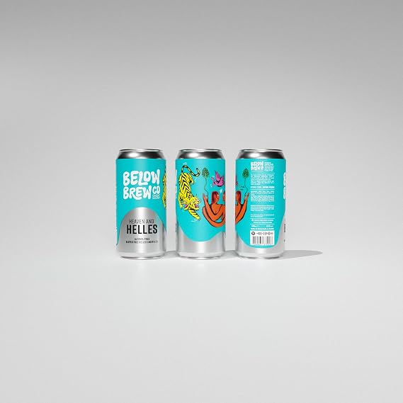 Below Brew Co Heaven & Helles, Alcohol-Free Helles Lager, 0.5% (12 Pack)