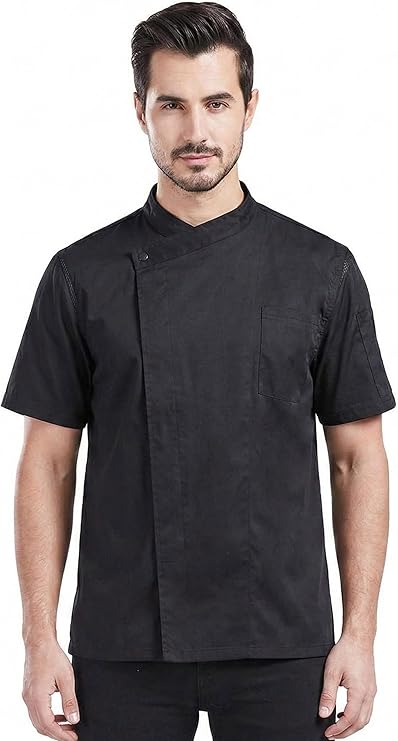 Nanxson Chef Coat Short Sleeve with Breathable Mesh Unisex Chef Jacket