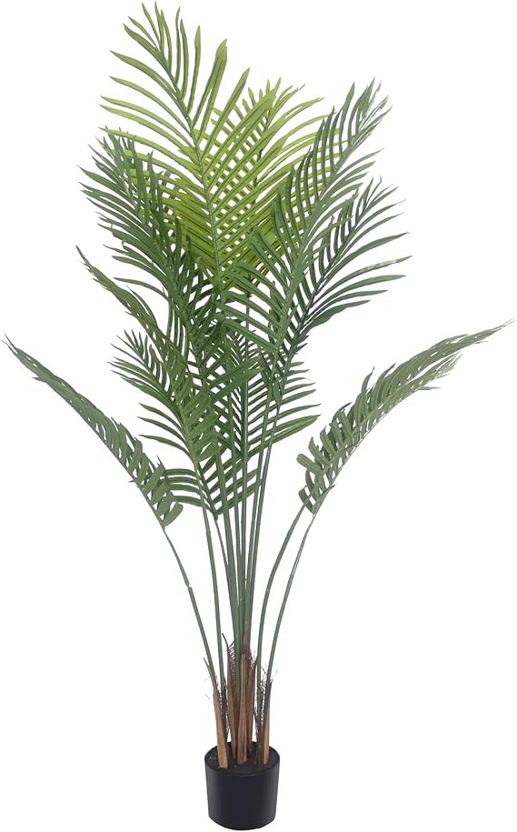 5ft Areca Palm Artificial Tree, Tropical Potted Plants, Real Touch Technology, Artificial Plant with 12 Trunks, Perfect for Home Office Indoor Decoration