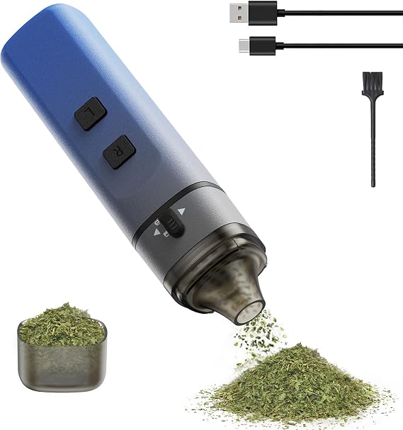 Electric Spice Grinder, Automatic Small Portable Herbal Machine,USB Rechargeable Grinding Up to 1.5 Gram(Gradient Blue)