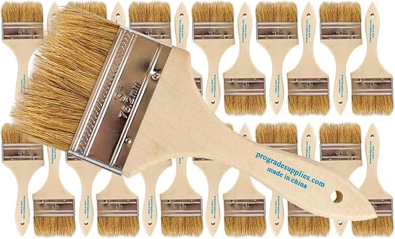Pro Grade 3" Chip Brushes, Disposable Paint Brushes, for Epoxy, 24 Pack