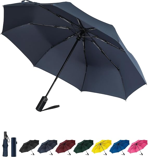 Compact Travel Umbrella, Windproof Auto Open & Close, Lightweight Design