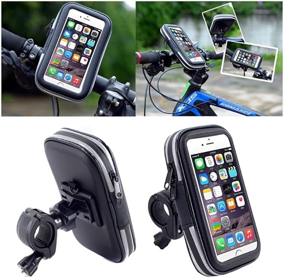 Professional Reflective Support for Bicycle Handlebar and Rotatable Waterproof Motorcycle 360 for NOKIA 230, MICROSOFT NOKIA 230 - Black