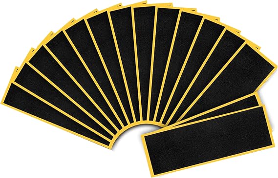 15Pcs Fingerboard Foam Grip Tape, Quality Wooden Board Strong Adhesive Foam Anti Slip Stickers Black Mini Skateboard Grips Tape 4.33x1.5inch (Black 15Pcs)