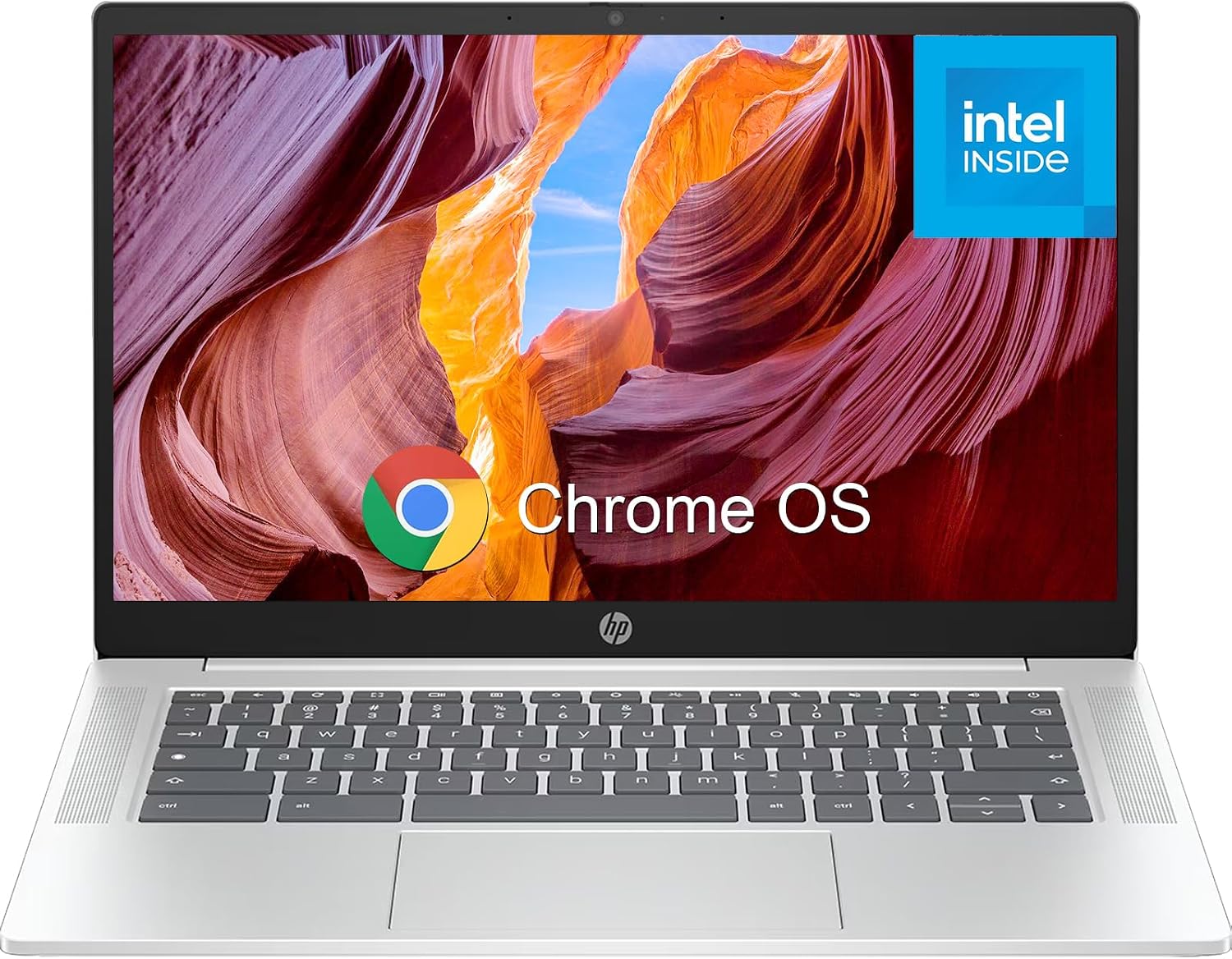 HP Chromebook 14 inch Laptop, FHD IPS Display Chromebook, Ultra Light Business Laptop, Intel Processor N100, 4 GB LPDDR5 RAM, 64 GB eMMC, Intel UHD Graphics, Chrome OS, Silver