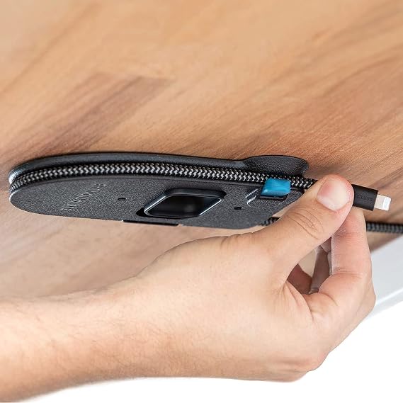 The Quickdraw - Under Desk Cord Management Mount, Hidden and Adjustable, Cable Organizer, 2 Cord Clips Included | Elevation Lab