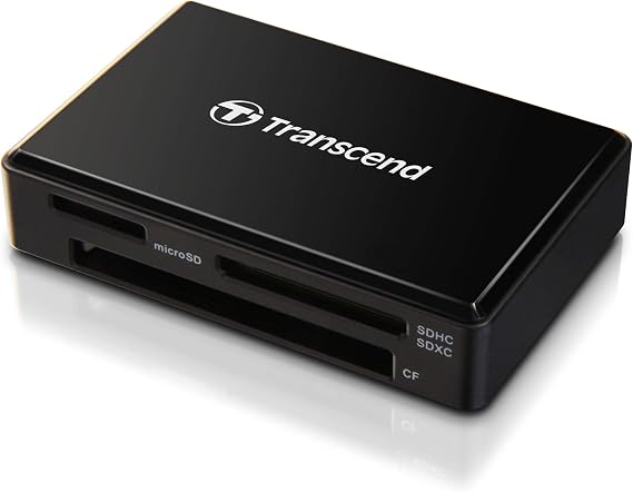 Transcend RDF8 SD Card Reader, 3 Slots USB Type A to Micro SD, CF Adapter