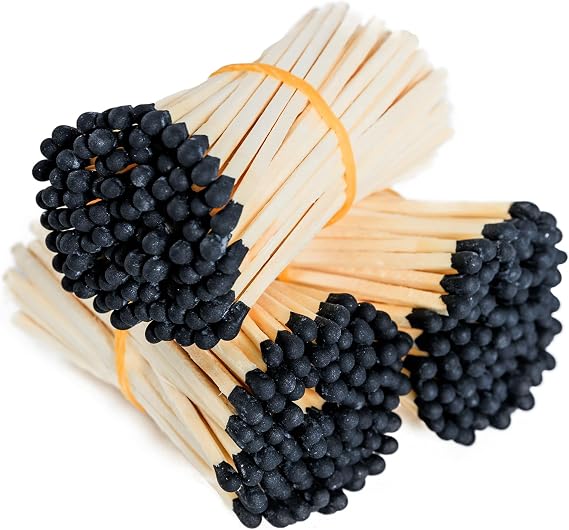 150Pcs 3'' Decorative Black Matches, Long Wooden Safety Matches, Long Wooden Matchsticks for Candles, Home Decor, Gifts, Accessories & Events