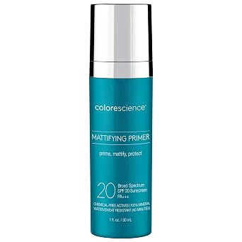 Colorescience Mattifying Perfector Face Primer, Water Resistant Mineral Sunscreen, Broad Spectrum 20 SPF UV Skin Protection, 1 Fl oz