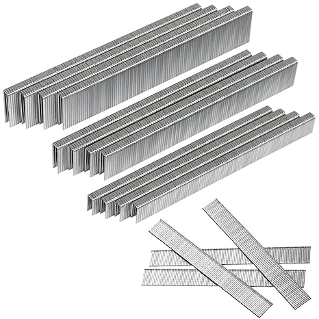 Stainless Steel 304 18 Gauge 1/4 Inch Narrow Crown Staples 1600 PCS | 400 per Size: SS304 Staples 1/2", 3/4", 1" & Brad Nails 5/8" Assorted Size Project Pack fit Pneumatic, Electric 18GA Staplers