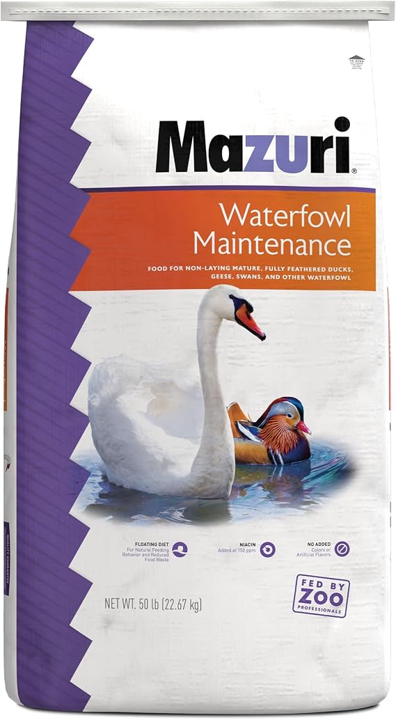 Mazuri Waterfowl Maintenance Food for Ducks and Geese | 50 Pound (50 LB) Bag
