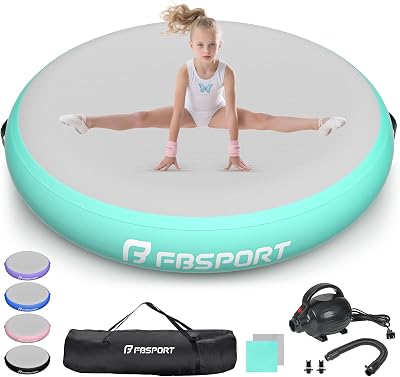 FBSPORT Inflatable Air Gymnastics Mat Training Mats 2.33.34.6ft Training Mats with Pump, 48inches Thickness Gymnastics Mat for HomeTrainingCheerleadingYogaWater Use