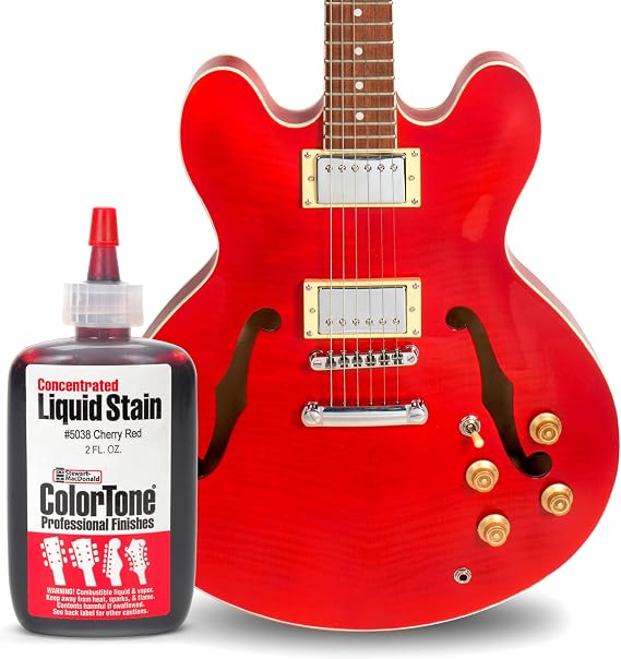 ColorTone Cherry Red Concentrated Liquid Stain for Guitar, 2oz